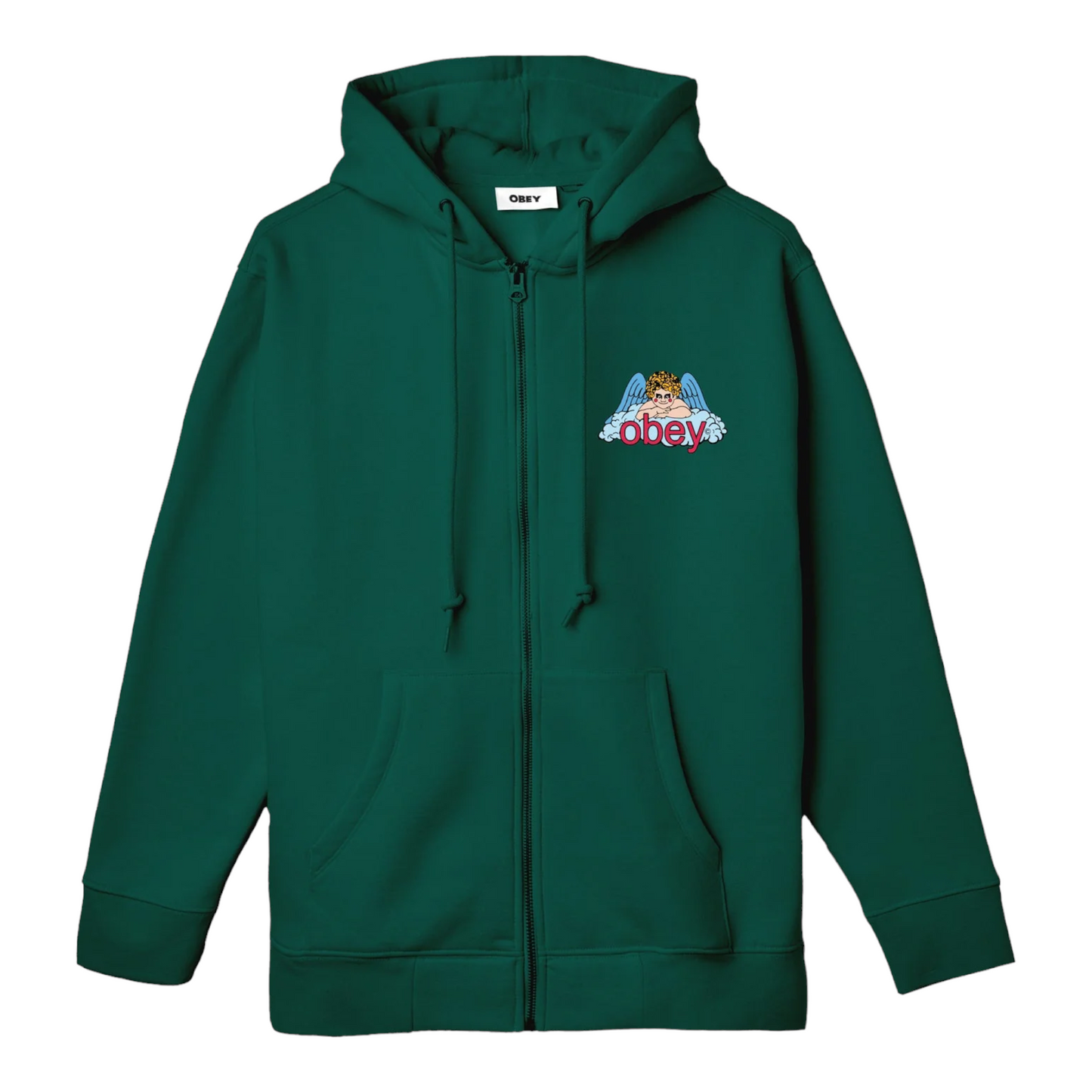 Obey heaven angel premium zip hood adventure green