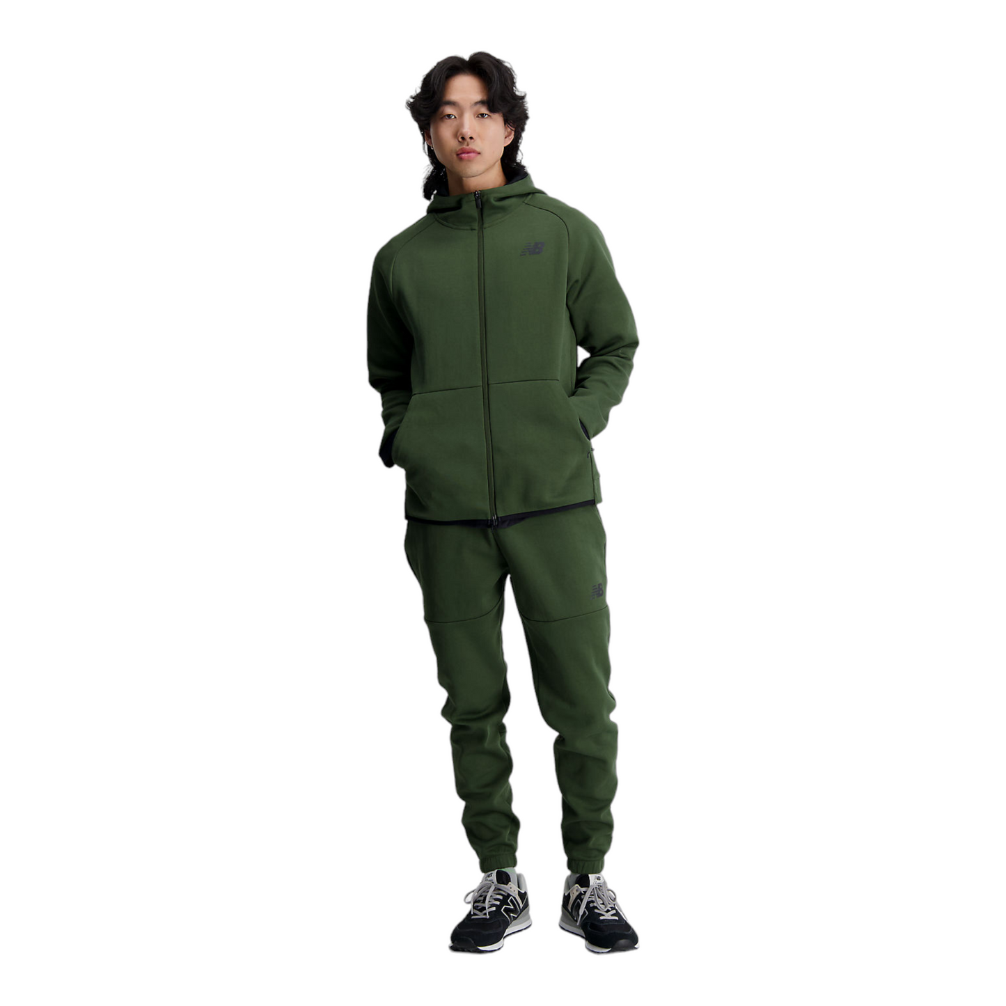 New Balance  R.W.Tech fleece full zip mj21178 kou verde